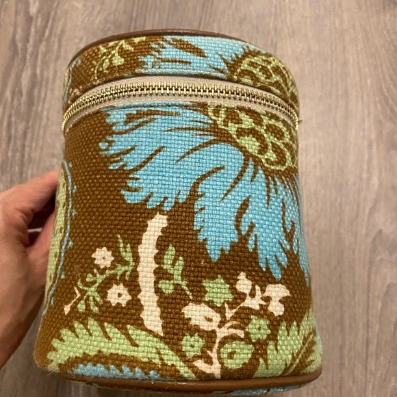 Spartina Daufuskie Island Brown Green Blue Zip Cosmetic Makeup Bag - Picture 7 of 15